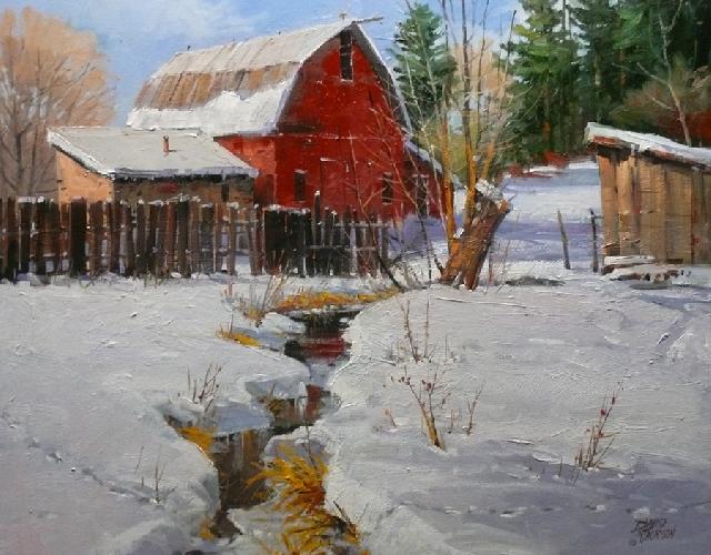 red-barn-24x30-david-jackson